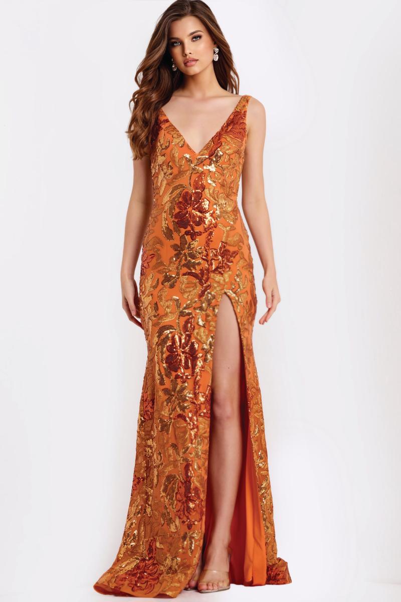 fitted orange prom dresses Rachel Allan Prom Dress 70901