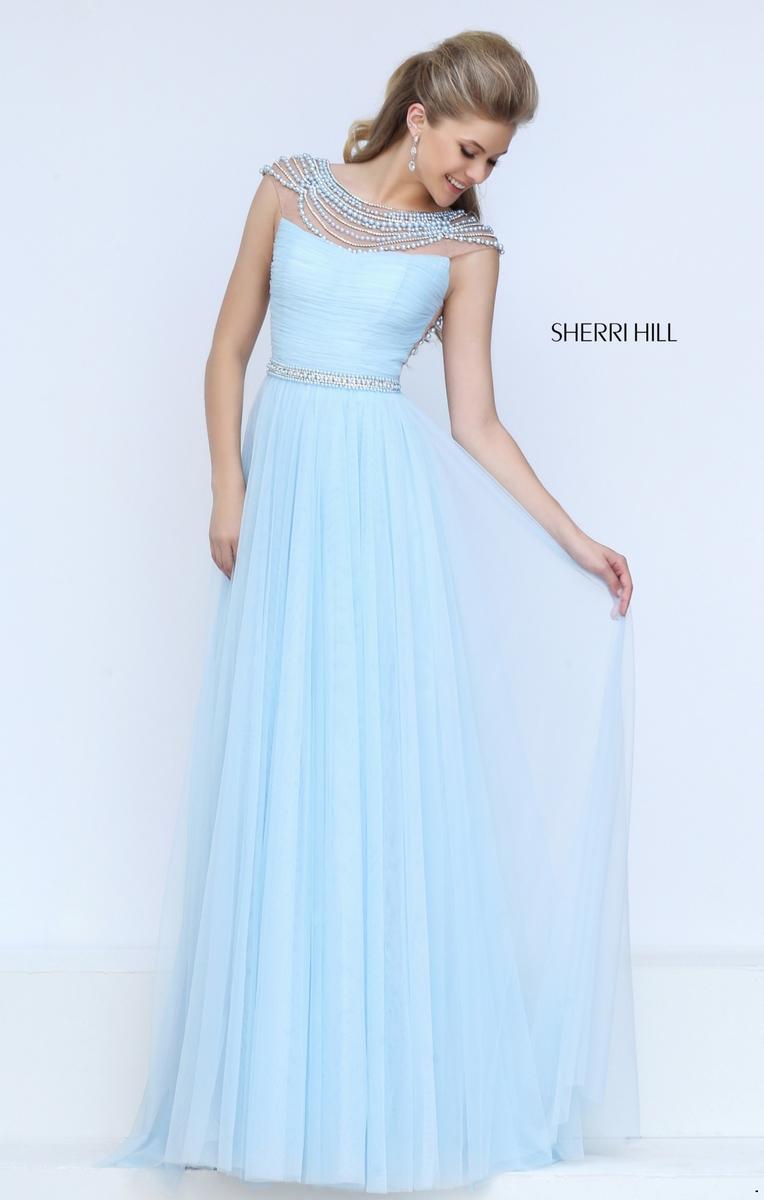 light blue sherri hill ball gown