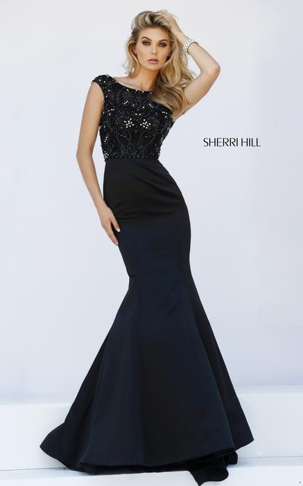 sherri hill black evening gown