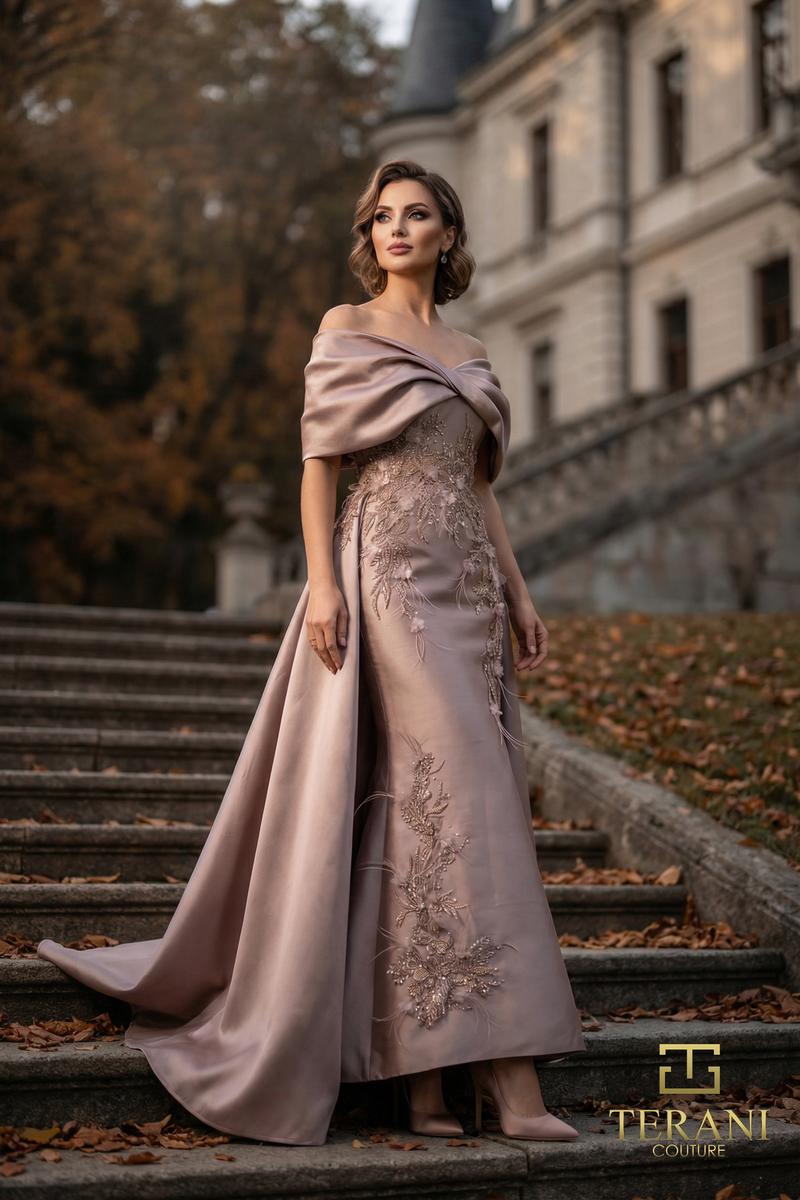 Terani 262M7271 Off-Shoulder Mother of the Bride Dress | Jan's